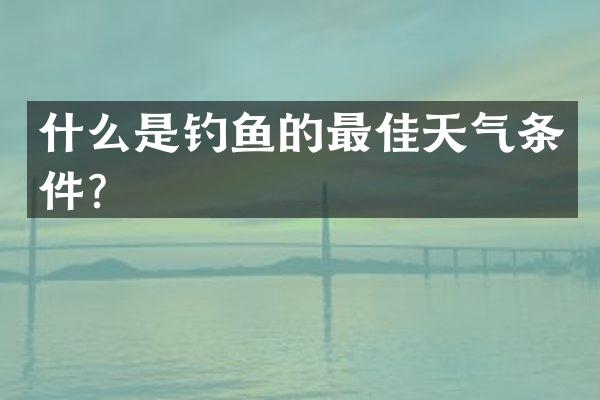 什么是钓鱼的最佳天气条件？