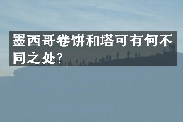 墨西哥卷饼和塔可有何不同之处？