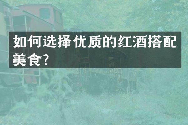 如何选择优质的红酒搭配美食？