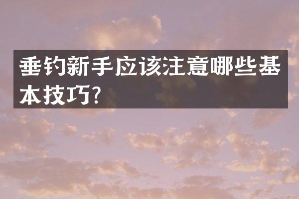 垂钓新手应该注意哪些基本技巧？