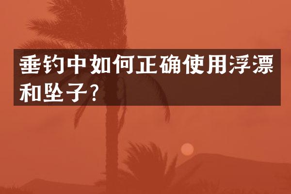 垂钓中如何正确使用浮漂和坠子？