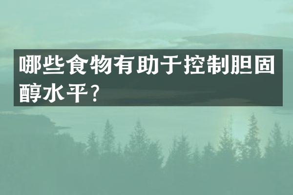 哪些食物有助于控制胆固醇水平？