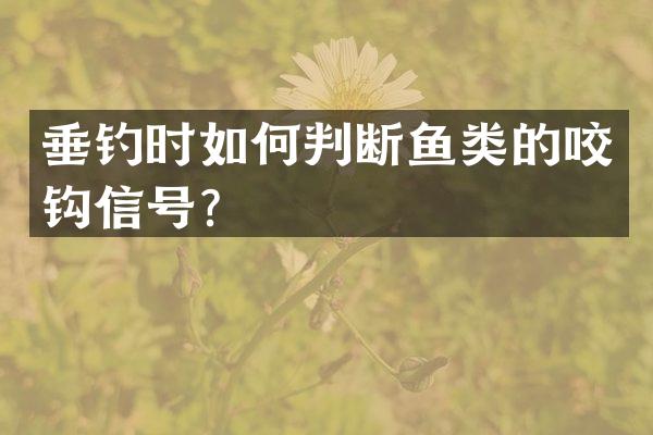 垂钓时如何判断鱼类的咬钩信号？
