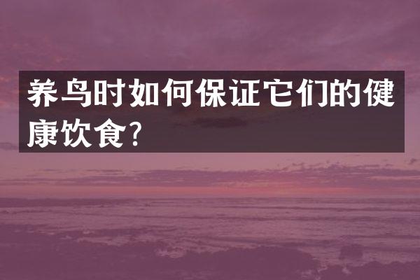 养鸟时如何保证它们的健康饮食？