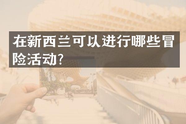 在新西兰可以进行哪些冒险活动？