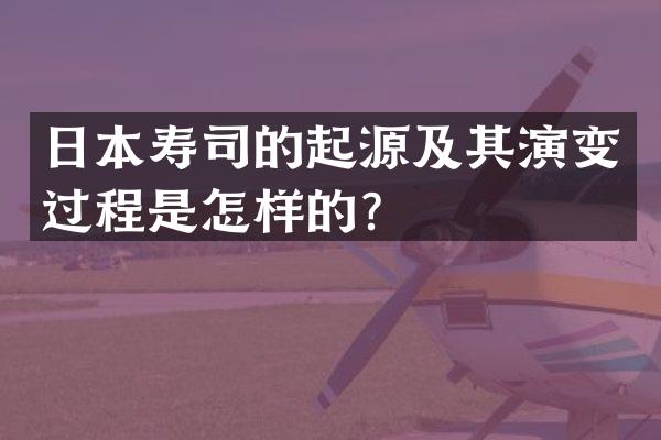 日本寿司的起源及其演变过程是怎样的？