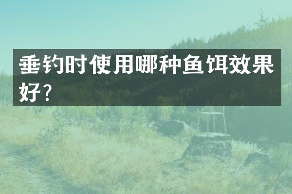 垂钓时使用哪种鱼饵效果好？