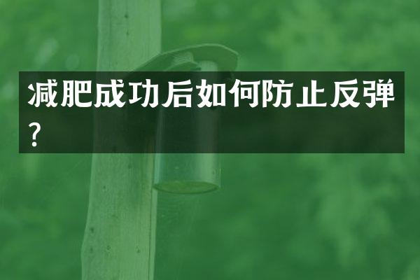 减肥成功后如何防止反弹？