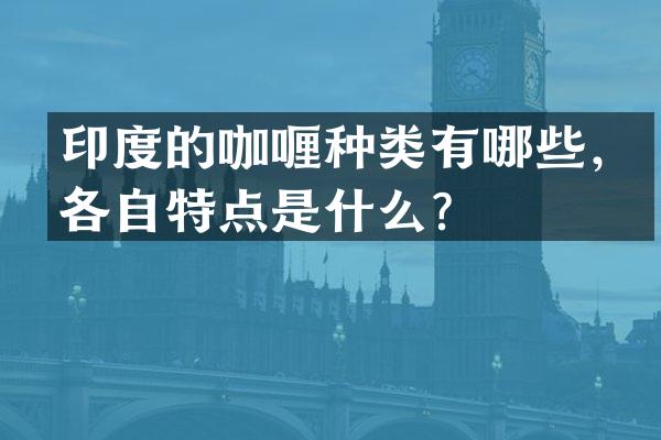 印度的咖喱种类有哪些，各自特点是什么？