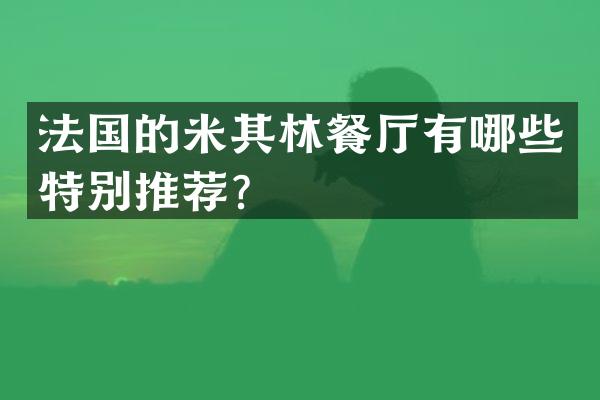 法国的米其林餐厅有哪些特别推荐？