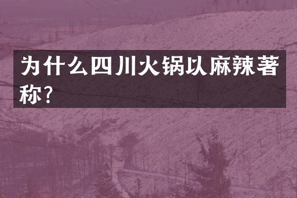 为什么四川火锅以麻辣著称？