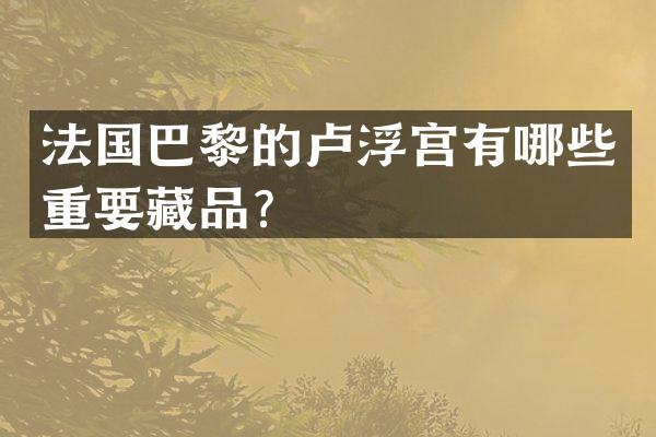 法国巴黎的卢浮宫有哪些重要藏品？