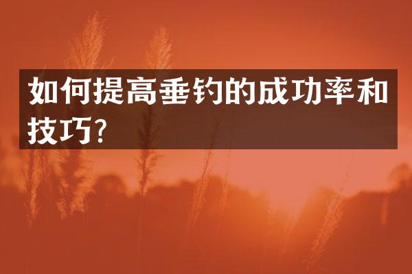 如何提高垂钓的成功率和技巧？