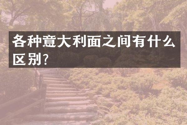 各种意大利面之间有什么区别？