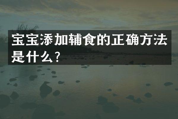 宝宝添加辅食的正确方法是什么？