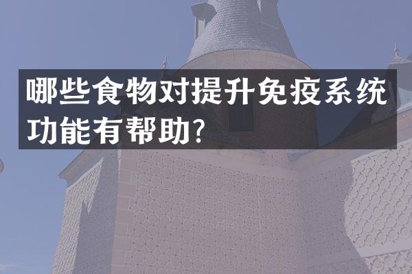 哪些食物对提升免疫系统功能有帮助？