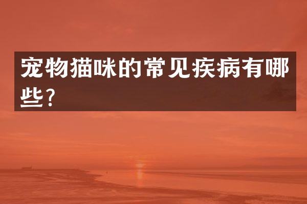 宠物猫咪的常见疾病有哪些？
