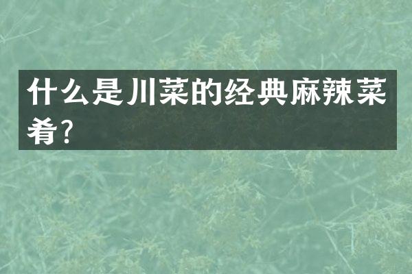什么是川菜的经典麻辣菜肴？
