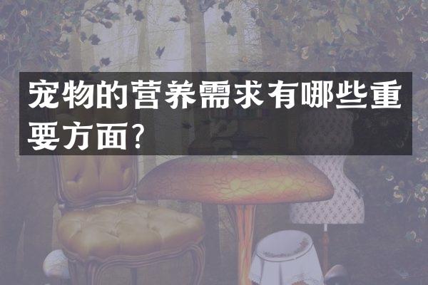 宠物的营养需求有哪些重要方面？