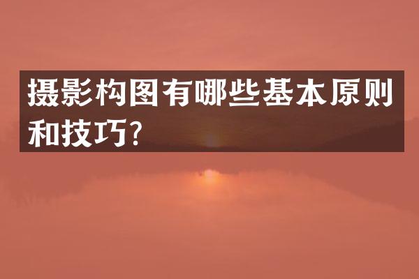 摄影构图有哪些基本原则和技巧？