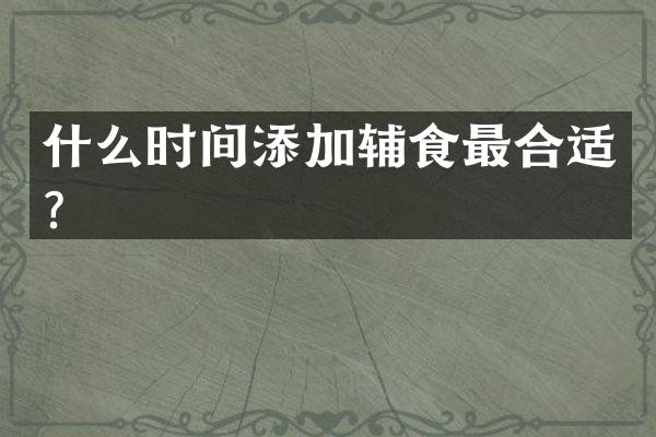 什么时间添加辅食最合适？