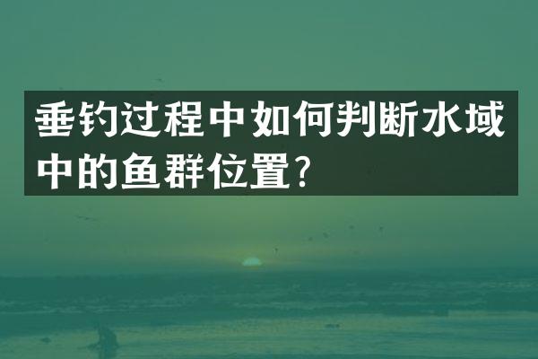 垂钓过程中如何判断水域中的鱼群位置？