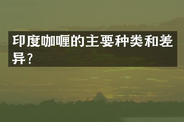 印度咖喱的主要种类和差异？