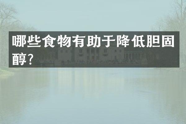 哪些食物有助于降低胆固醇？