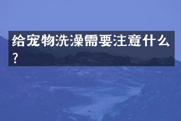 给宠物洗澡需要注意什么？