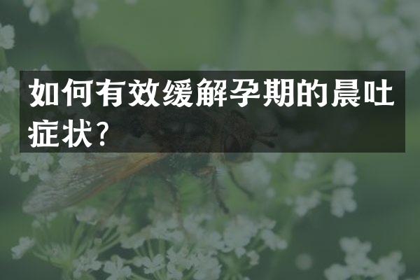 如何有效缓解孕期的晨吐症状？