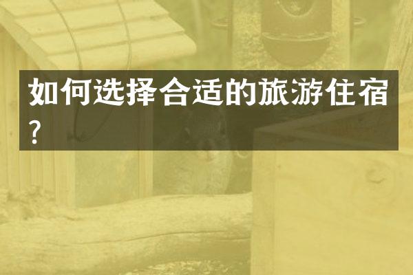 如何选择合适的旅游住宿？