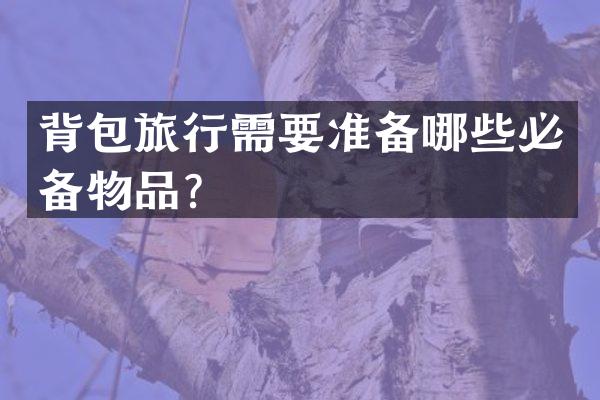 背包旅行需要准备哪些必备物品？