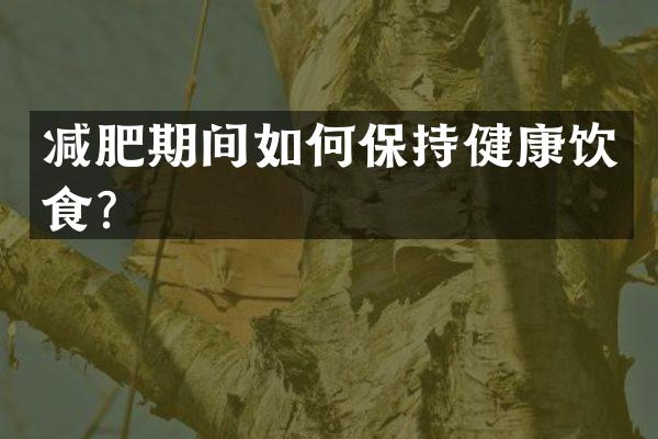 减肥期间如何保持健康饮食？