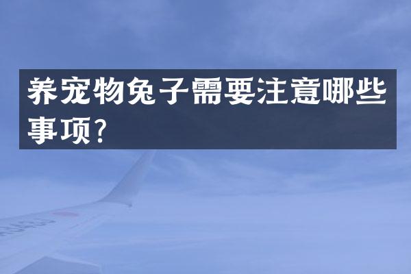 养宠物兔子需要注意哪些事项？