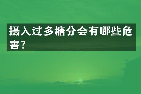 摄入过多糖分会有哪些危害？