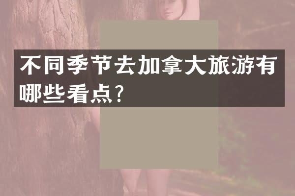 不同季节去加拿大旅游有哪些看点？