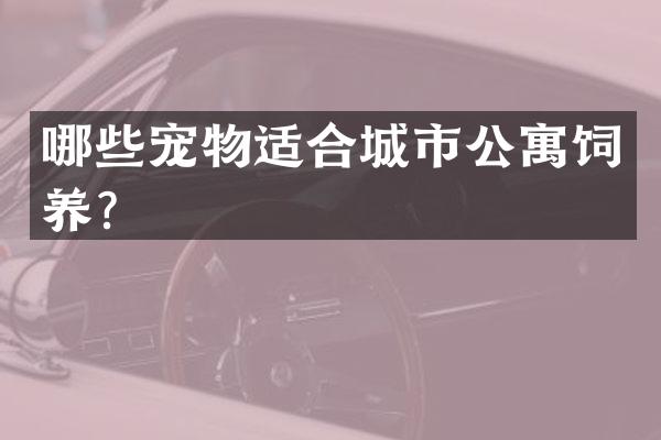 哪些宠物适合城市公寓饲养？