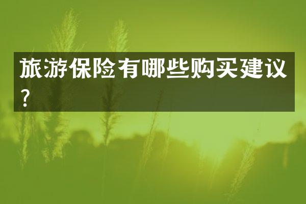 旅游保险有哪些购买建议？