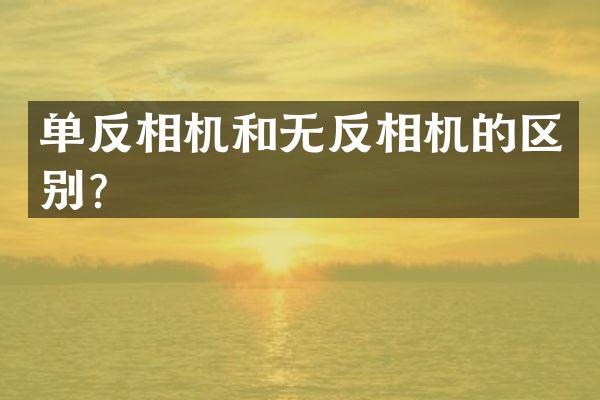 单反相机和无反相机的区别？