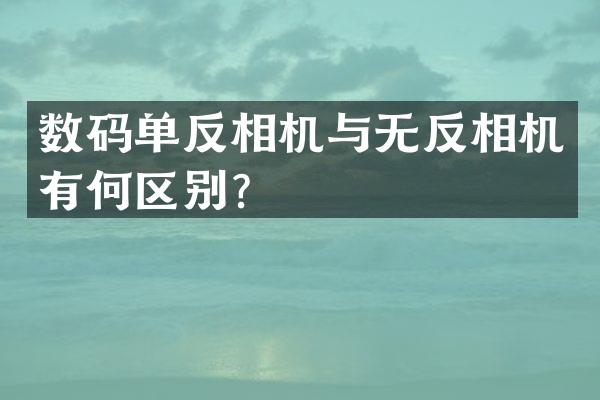 数码单反相机与无反相机有何区别？