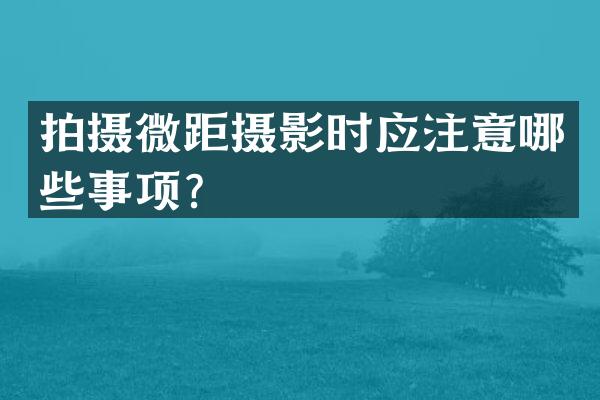 拍摄微距摄影时应注意哪些事项？
