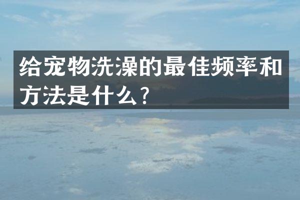 给宠物洗澡的最佳频率和方法是什么？