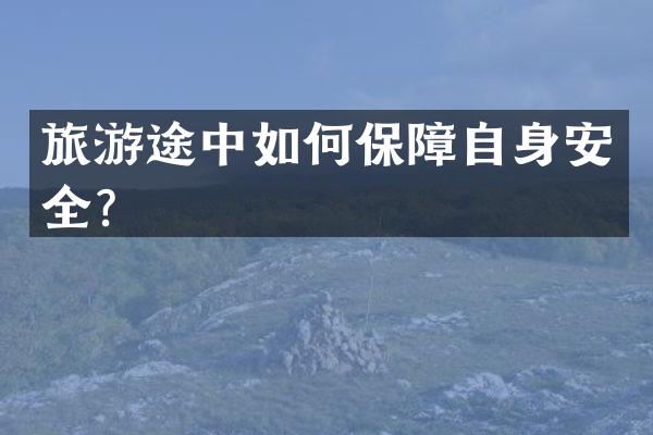 旅游途中如何保障自身安全？