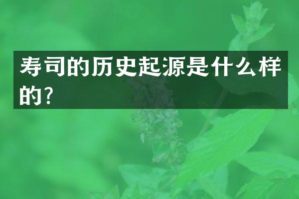 寿司的历史起源是什么样的？