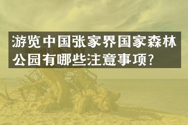 游览中国张家界国家森林公园有哪些注意事项？