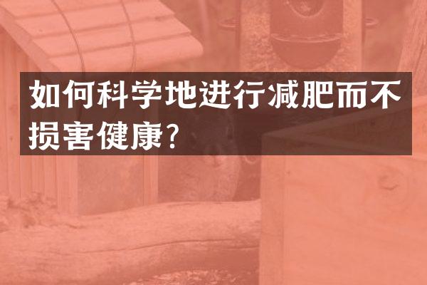 如何科学地进行减肥而不损害健康？