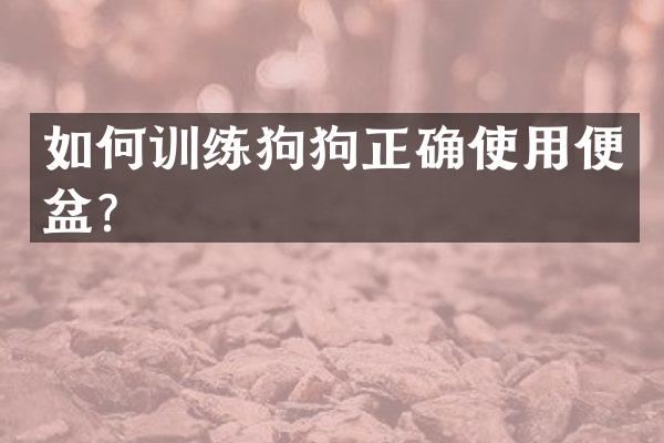 如何训练狗狗正确使用便盆？
