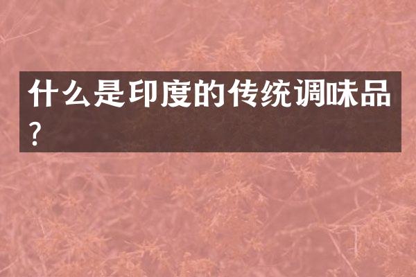 什么是印度的传统调味品？