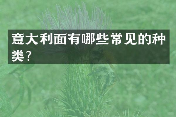 意大利面有哪些常见的种类？