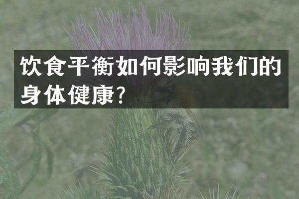 饮食平衡如何影响我们的身体健康？